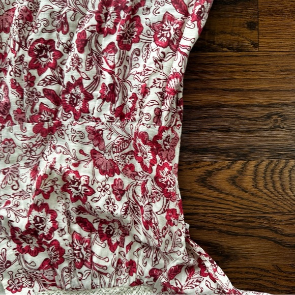 Anthropologie Georgina Mini Spring Boho Cotton Dress Pink Floral Trim - Picture 9 of 16